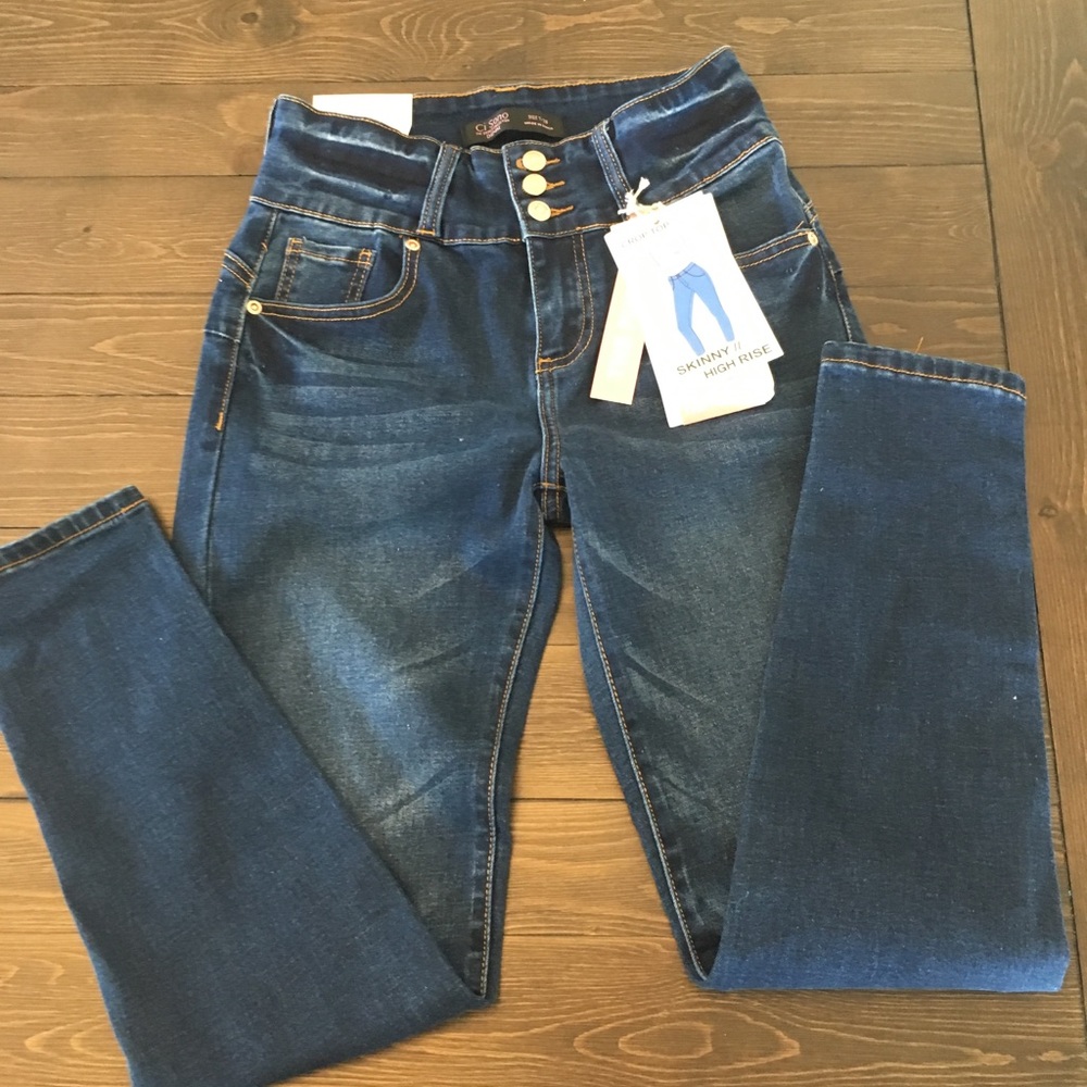 Skinny high rise jeans